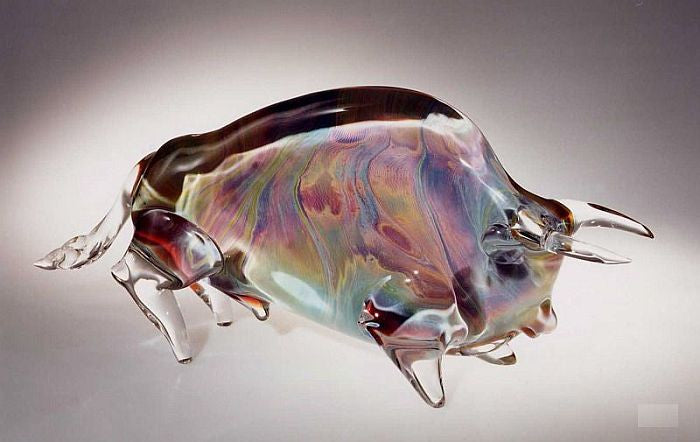 Murano glass bull in Calcedonio