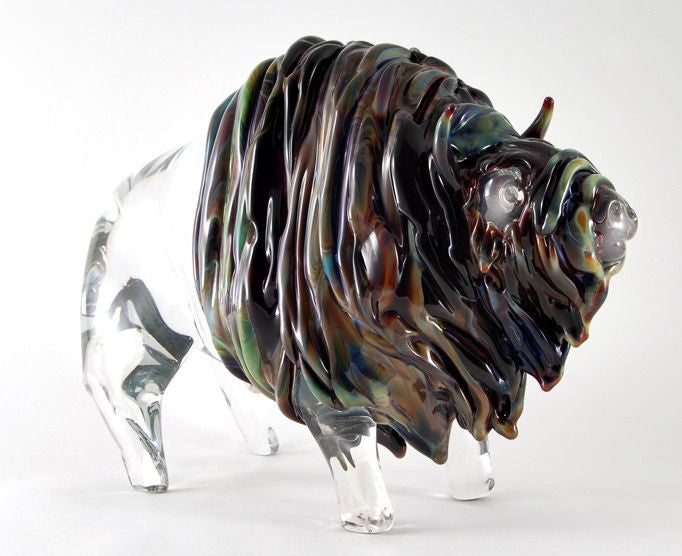 Murano glass buffalo in Calcedonio