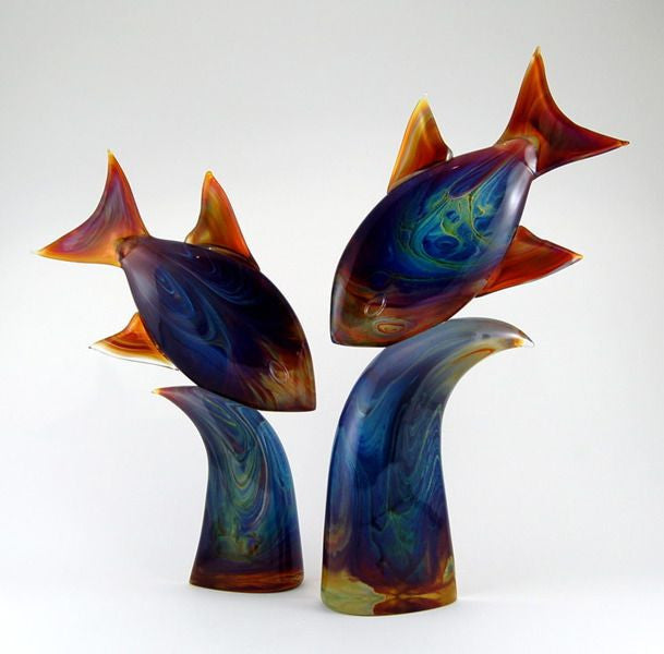 Murano glass fish in Calcedonio in two sizes