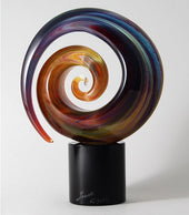 Murano glass abstract sculpture in Calcedonio