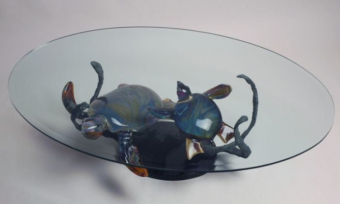 Murano glass coffee deals table