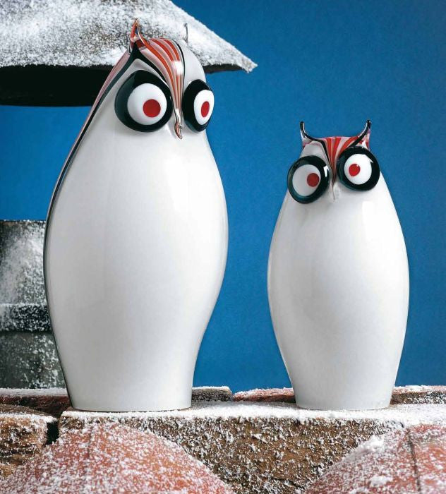 Pair of whimsical modern owls