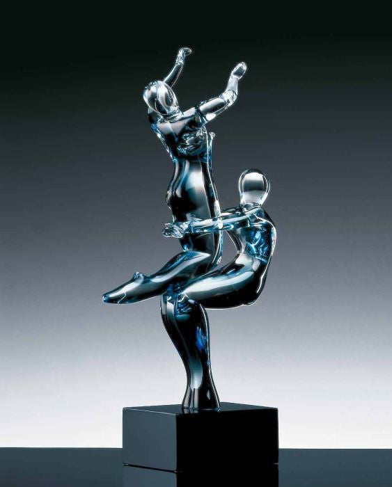 Crystal gymnasts on a black base