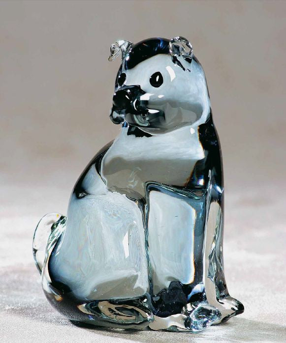 Dog in grey Murano glass